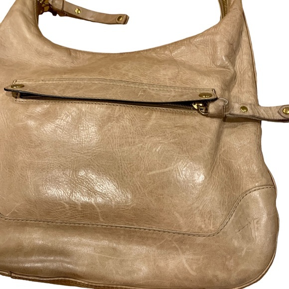 Frye Tan Melissa Leather‎ Distressed Hobo Shoulder Bag - Picture 3 of 16